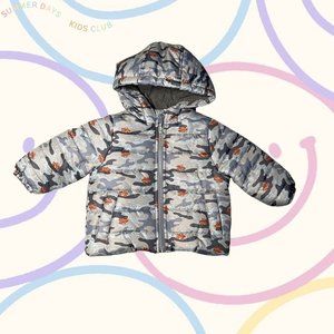 Carter's baby 12M heavyweight fleece lined grey camo winter coat